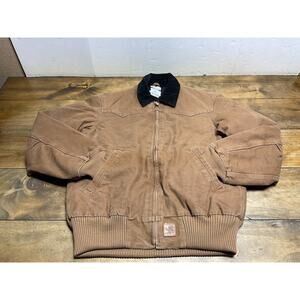 Carhartt J14 BRN Santa Fe Canvas Duck Jacket Bomber Workwear Size Small NWT